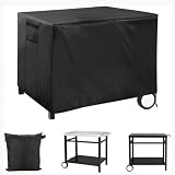 SageFurned Custodia protettiva resistente alle intemperie per carrello ROYAL Gourmet in tessuto Oxford 210D, rivestito in argento, con cinghie di fissaggio per tavolo da cucina all'aperto, accessori