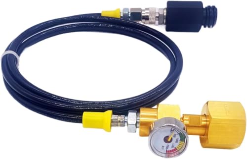 Soda Machine Co2 Adapter with High Pressure Hose,Co2 Tank Direct Adapter to TR21-4 Soda Water Maker Compatible with Onetouch Jet Aqua Fizz Ninja Thirsti 60inch with Gauge - Thumbnail 5
