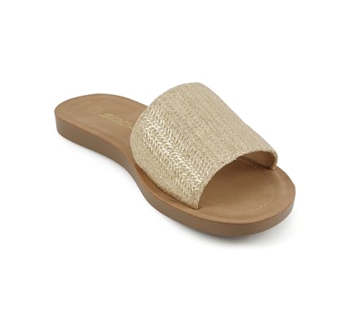 Image of Soda Shoes Efron-S Women Flip Flops Basic Plain Slippers Slip On Sandals Slides Casual Peep Toe Beach