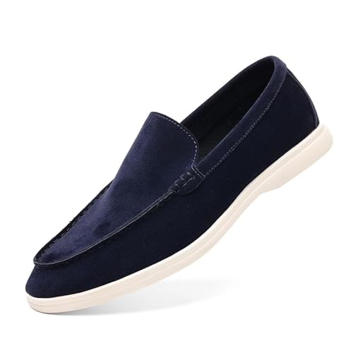 [DMGYCK] Men's Suede Loafers Slip-On Casual Dress Shoes Lightweight Walking Moccasins With Comfort Sole For Office Work Daily Tr