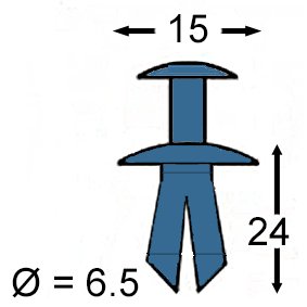 5 X rivetti stobs Tange fissaggio Klip/Clip - per