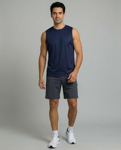 Image of Real Essentials: Men's Dry Fit Tank Tops Sleeveless Workout Shirts Moisture-Wicking Muscle Tank Gym Running (Big & Tall)