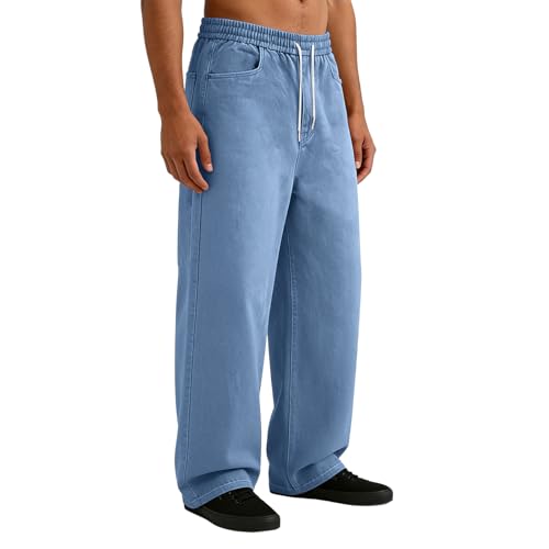 Pantalones de chándal para hombre, pierna recta, pantalones de entrenamiento de corte regular, pantalones deportivos para hombre, monocolor, ligeros, talla grande, elásticos, pantalones chinos con