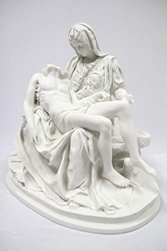 Estatua Pieta Michelangelo 18 pulgadas Jesús Blanco miniatura 3