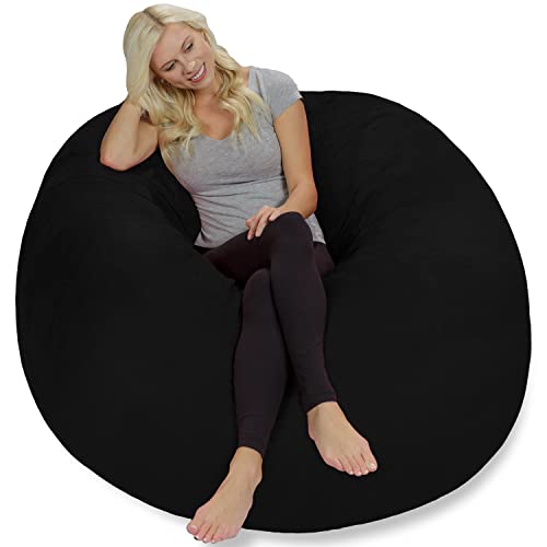 Chill Sack Bean Bag Chair: Giant 5' Memory Foam Furniture Bean Bag - Big Sofa with Soft Micro Fiber Cover - Onyx Black - Image 3
