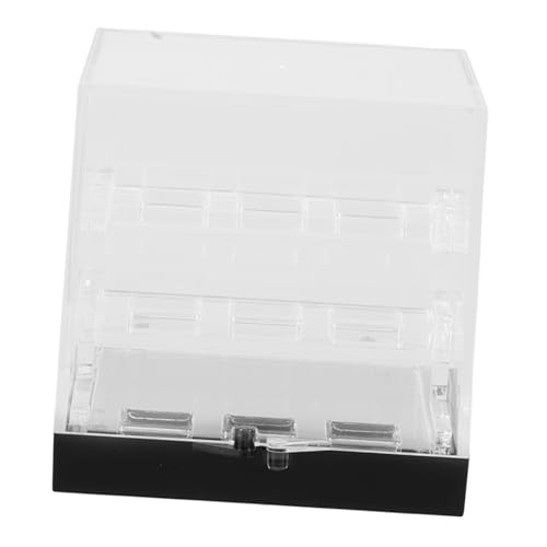 Garneck Small Acrylic Display Case Gemstone Organizer Box 3 Sections Portable Diamond Showcase for Collectibles