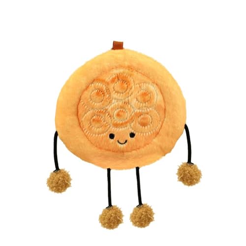CIBBALIY Cute Plush Pancake Keychain, Soft Food Plushie with Pom