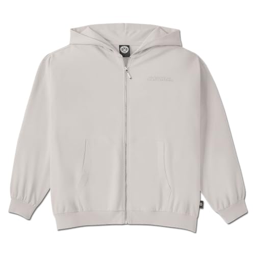 Borussia Dortmund Veste de survêtement BVB pour Femme, Sweat à Capuche Cendrier, Gris, XL