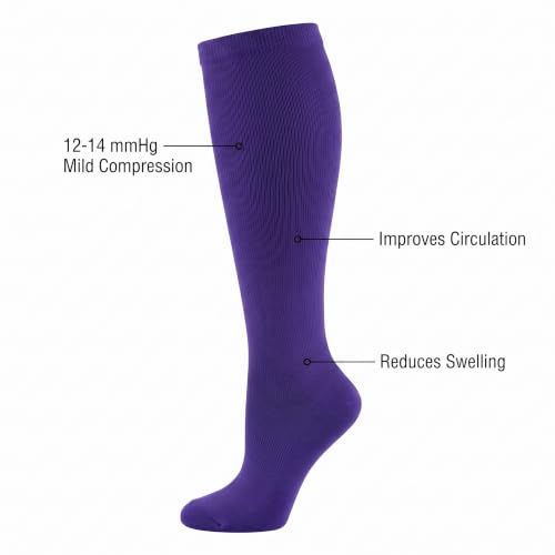 Image of Tipi Toe 3 Pairs Patterned Compression Socks for Women & Men, 12-14 mmHg Mild Support for Circulation & Swelling, Knee High