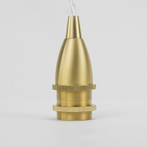 fsliving E17 真鍮ソケット 裸電球 ペンダントライトレトロ ゴールド インテリア照明 かわいい 電気 ライトソケット 吊り下げライト ダクトレールライト ライティングレールライト キッチン 新居 新生活 E17真鍮 白いコード 30CM