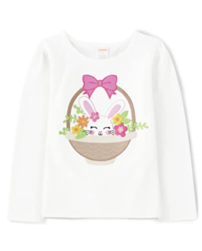 Image of Gymboree Girls' and Toddler Spring and Summer Embroidered Graphic Long Sleeve T-Shirts