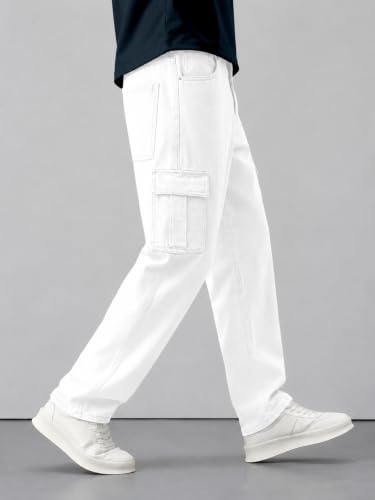 Image of Men's Comfortable Casual Denim Jeans | Men's Solid Straight Fit Jeans | Mid Rise Denim Pants | Regular Fit Stretchable Jeans