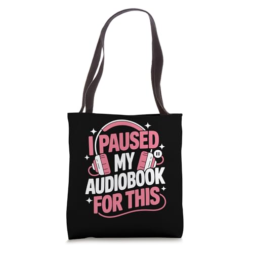 Bolso tipo tote rosa con diseño divertido de lector y auriculares, para bibliófilos miniatura 1