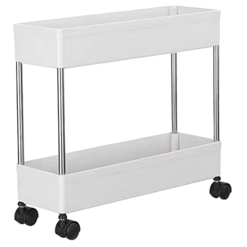 Kisangel Carrito Utilitario Ahorro de Espacio Ruedas para Cocina y Baño, Estante de Almacenamiento Multiusos Diseño de Varias Capas, Plástico y Hierro