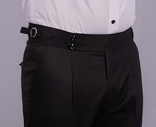 Image of FASHIONEMPIRE Men's Formal Trousers Front Pleated Double Button Gurkha Zion Pant Slim Fit | Stylish Formal Pant for Party and Casual Wear
