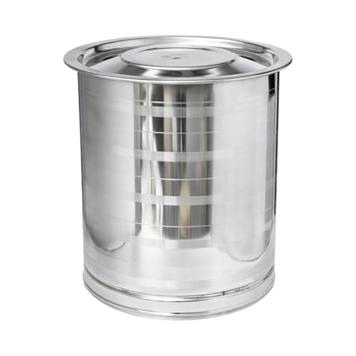 Image of ODAR Stainless Steel Atta Tanki with Lid - Heavy Duty Flour Storage Container | Atta Drum /Pawali /Box | Rust Proof Kitchen Storage (Medium)