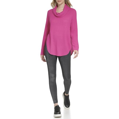 Andrew Marc Women's Long Sleeve Cozy Knit Cowl Neck Top2