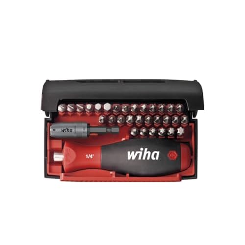 Wiha Bit Collector Standard 32-teilig/Gemischtes Schrauberbit-Set inkl. Bithalter mit Handgriff und Schnellwechselhalter / 1/4"