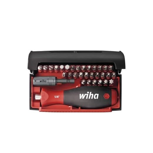 Wiha Bit Collector Standard 32-teilig/Gemischtes Schrauberbit-Set inkl. Bithalter mit Handgriff und Schnellwechselhalter / 1/4"