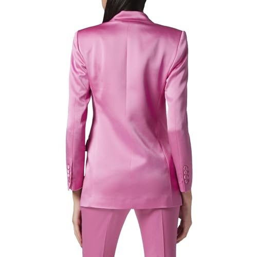 TIANMEI Womens Satin Tuxedo 2 Piece Casual Dressy Outfits Double Breasted Suits for Women Luxury Jacket Pant Womens' Suit Set3