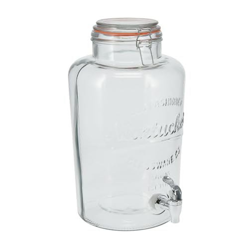 Dispensador De Bebidas De 8l En Vidrio Con Tapa De Clop Ø20,7x36