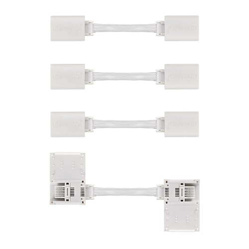 Image of Litcessory Cut-End to Cut-End Extension Connector for Philips Hue | Micro 6-Pin, 50mm, 4 Pack, White. Not compatible with Flux.