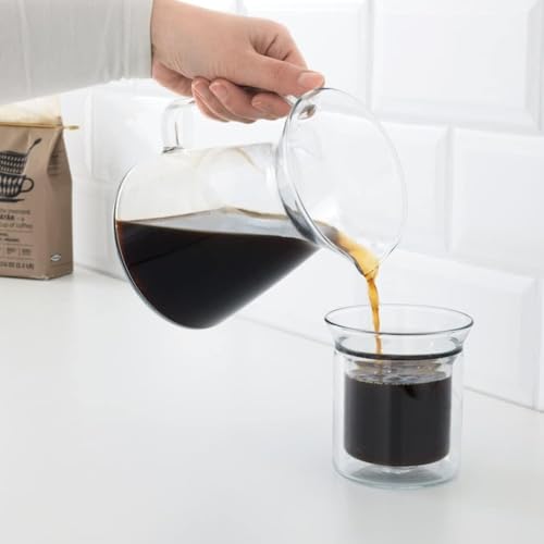 Image of Ikea HOGMODIG Coffee maker for drip coffee, clear glass /stainless steel, 0.6 l (1 qt)