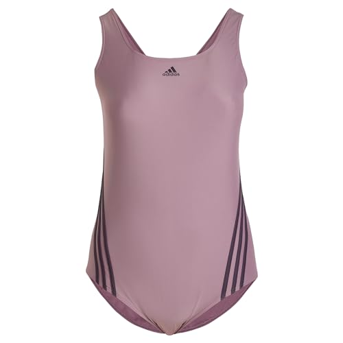 adidas 3-Stripes Swimsuit Traje de baño de una Pieza, Mujer, Multicolor (Shadow Fig/Aurora Black), XXL