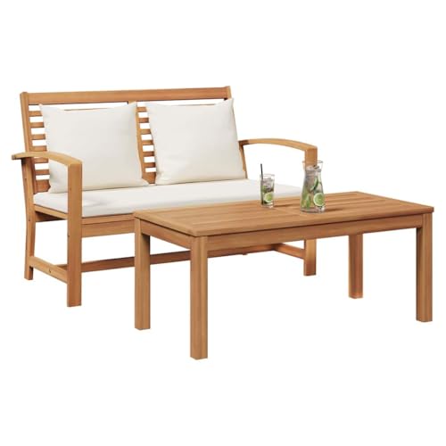 Salon rustique pour terrasse et balcon compact en bois de teck avec table basse - 4