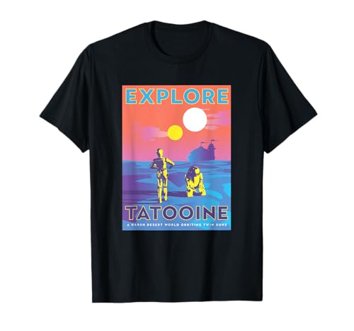 スター・ウォーズ A New Hope C-3PO R2-D2 Explore Tatooine Tシャツ