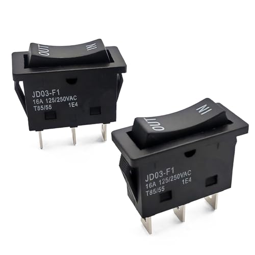 SIDMILE 2Pcs KCD4-3NC in-Out Rocker Switch 16A 3 Pins 3 Positons Double Side Momentary Multi-Functional Toggle Switch Dual Operation Faces