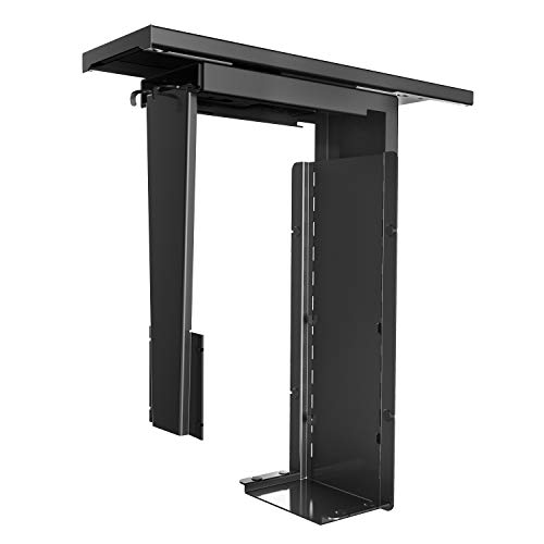 AIMEZO Soporte para CPU Debajo del Montaje de la PC del Escritorio Ajustable y móvil Acero Soporte pc(Negro)