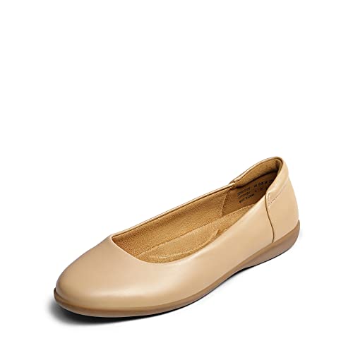 DREAM PAIRS Women’s Comfortable Ballet Dressy Work Flats, Round Toe Slip on Office Shoes 7 Nude