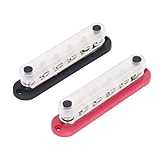 2 Stück M8 300 A 12-48 V Sammelschienen-Stromverteilungsblöcke Messing-Edelstahl-Sammelschienen-Klemmenblock für Auto-Boots-Marine