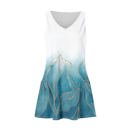 Image of Summer Dresses for Women 2026 Casual V Neck Sleeveless Sundresses Boho Beach Tank Dresses with Pockets