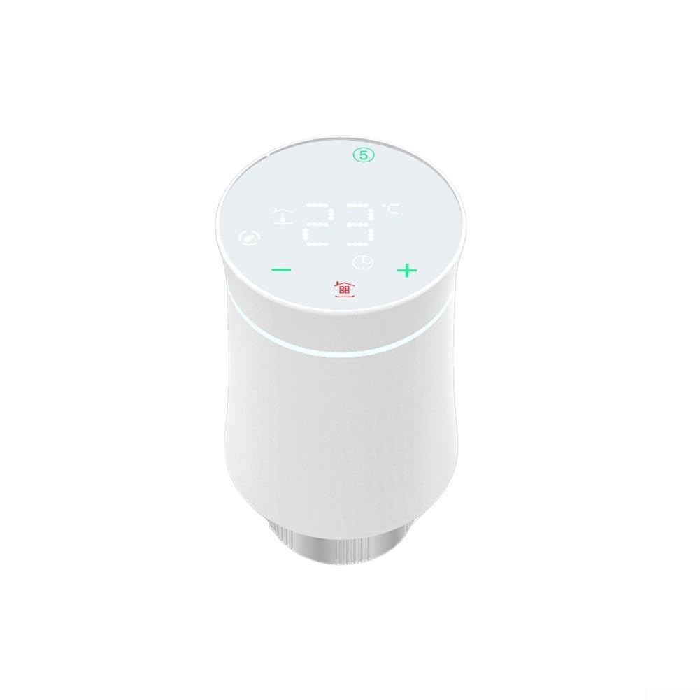 Termostato digitale per termosifone TRV con programmazione programmabile e controllo tramite app, valvola di riscaldamento intelligente di ricambio per sistema domestico, bianco, 8,5 x 5,2 cm (1)