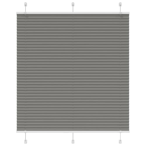 Store plissé en polyester anthracite rideau accordéon ajustable