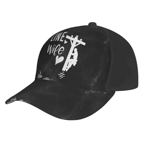 Line Wife Cap Baseball Cap Golf Suitable for Men and Women Trucker Cap Adjustable Sun Hats Black