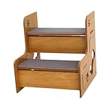WeiLaiKeQi Pet Stairs 2 Step Stable with Carpet for and Puppy Non Slip Portable for Window Couches