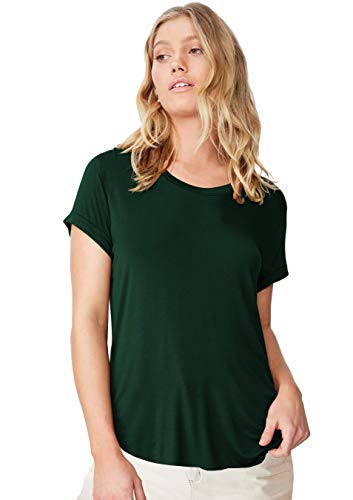 Image of Fabricorn Plain High Low Hem Cotton Tshirt for Women