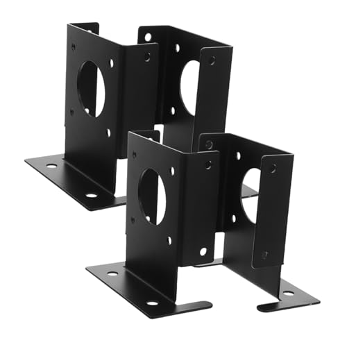 TOPPERFUN 4pcs Gazebo Base Bracket Fence Bracket Deck Wood Post Base Pavilion Garden Railing Fixing Pergola Deck Pavilion Stainless Steel Black