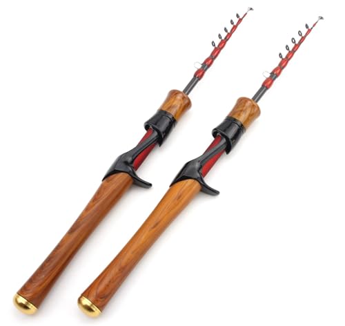 Cuoyuqie 1.8m/5.9ft Ultra-Light Telescopic Casting Fishing Rod Carbon Travel UL Lure Pole Long Casting Tackle