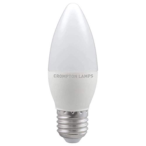 Image of Crompton Lamps LED Candle 5.5W ES-E27 Dimmable (40W Equivalent) 2700K Warm White Opal 470lm ES Screw E27 C35 Frosted Thermal Plastic Light Bulb