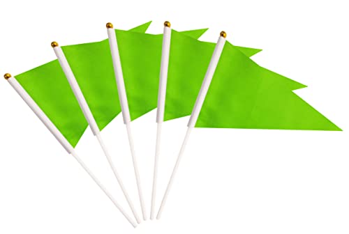 25 Pack Green Pennant Flags Small Mini Hand Held Solid Color Pennant Diy Graffiti Flags On Sticks,Party Events Celebration,School,Grand Opening,Kids Birthday,Sports Clubs,Flower Pot (Green) #TOP7
