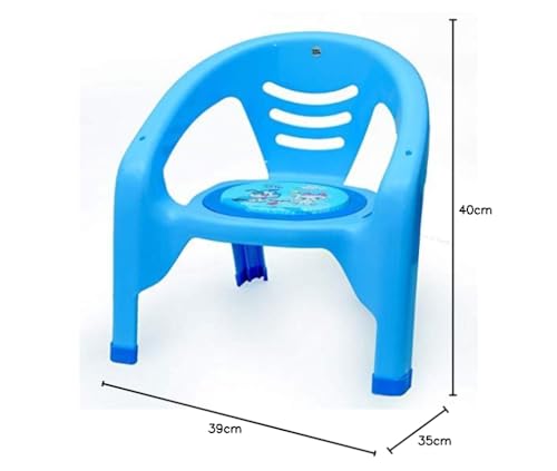 Image of Nabhya Small Baby Chair with Safety Tray and Soft Cushion with Baby Whistle Sound-Random Color (Blue)