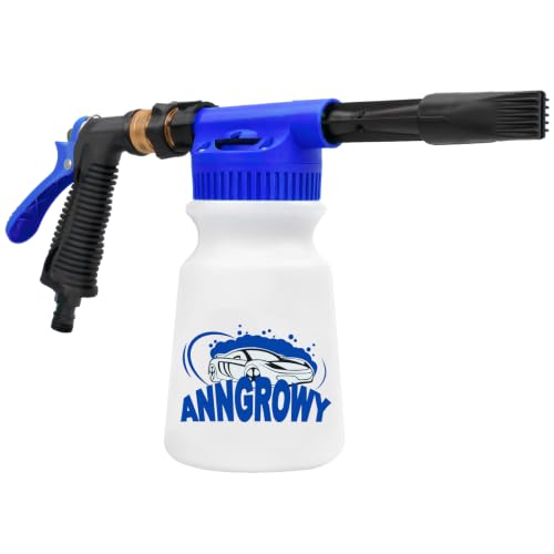 Image of anngrowy Car Wash Foam Gun Soap Car Wash Foam Cannon for Garden Hose Foam Sprayer Car Wash Soap Foam Gun Hose Foam Cannon Blaster Hose Foam Cannon Gun Quick Connector to Any Garden Hose (Blue)