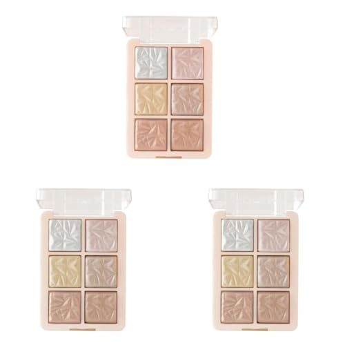 Image of MARS Glowzilla 6 Colour Highlighter Palette | Ultra Blendable & Long Lasting | Blinding Glow (12.0gm) (Shade-01) (Pack of 3)