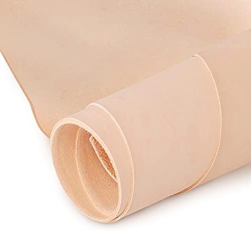 Thick Leather Sheets for Crafts Tooling Leather Square Veg Tan Leather 1.8-2.1mm Full Grain Leather Pieces Genuine Cowhide Leather for Crafts Sewing Hobby Workshop 6"x12"