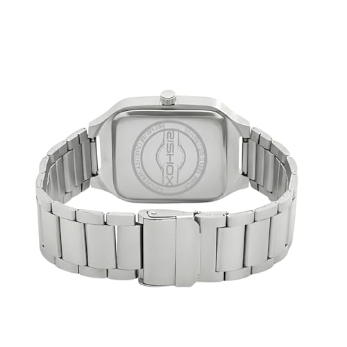 Image of Men's Analog Watch | Black Dial Square Stainless Steel Strap | Slim Quartz Wrist Watch for Men & Boys | Stylish Formal Casual Water Resistant Watch