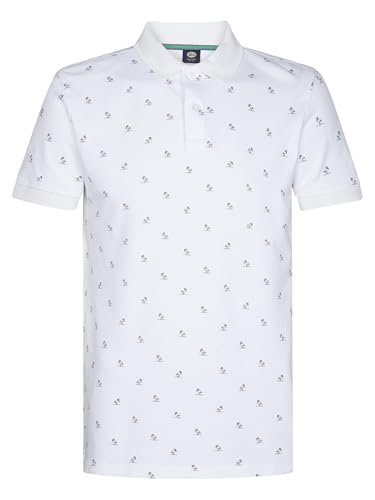 Polo Blanc Brillant M-1050-POL921 Petrol Industries en maille de qualité